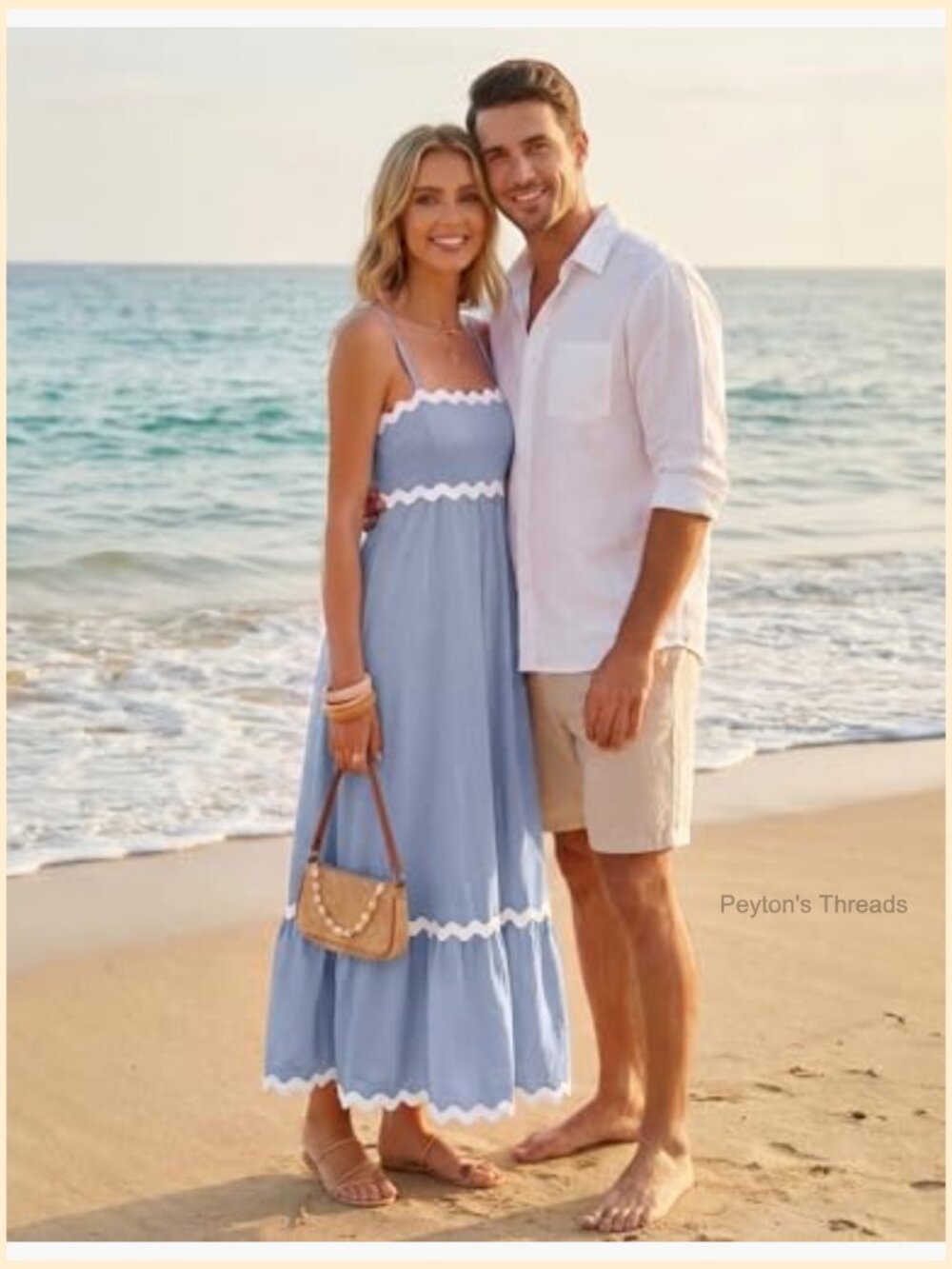 Spaghetti Strap Smocked Backless Midi Sundress A-Line Dress - Picture 3 of 7